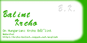 balint krcho business card